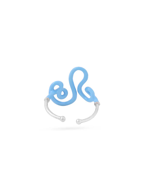 Blue Enamel Music Inspired Ring