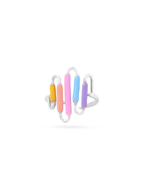 Multicolour Adjustable Enameled Ring