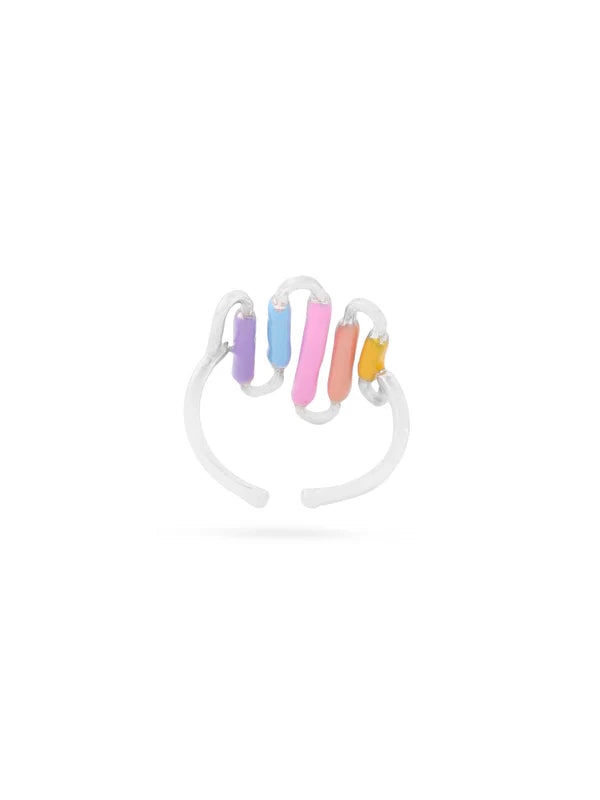 Multicolour Adjustable Enameled Ring