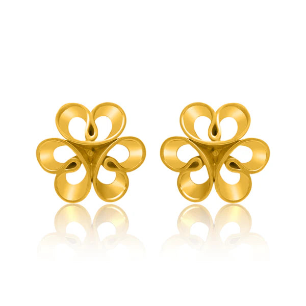24K Gold Plating Love Blossoms Elysian 925 Sterling Silver Earrings For Women