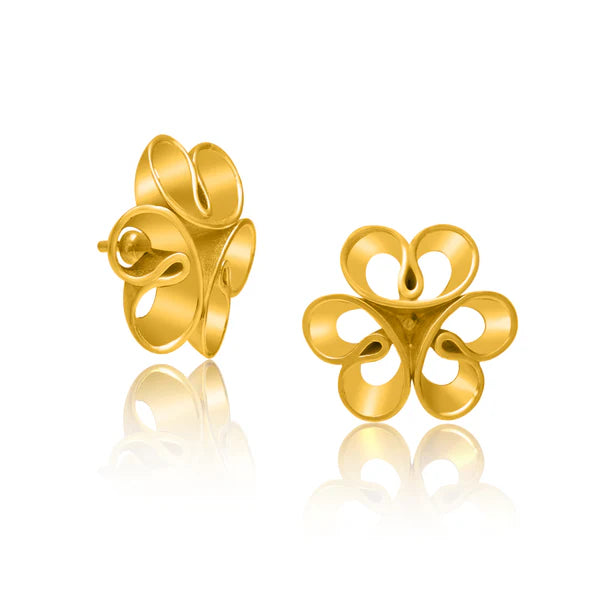 24K Gold Plating Love Blossoms Elysian 925 Sterling Silver Earrings For Women