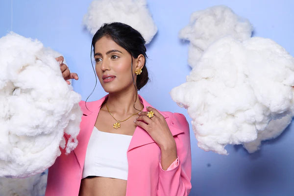 24K Gold Plating Love Blossoms Elysian 925 Sterling Silver Earrings For Women