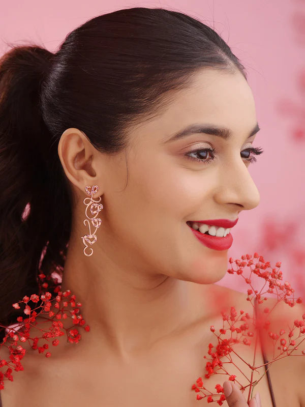 Elysian Rose Gold Rhodolite Garnet love Earrings For Women