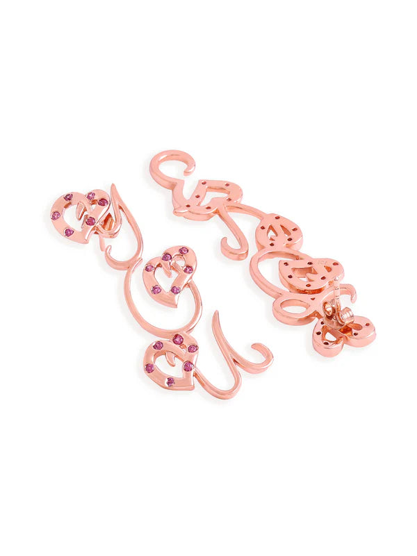 Elysian Rose Gold Rhodolite Garnet love Earrings For Women