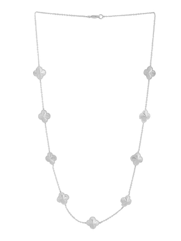 Real Rhodium Plating Lucky Clover Elysian 925 Sterling Silver Necklace For Women