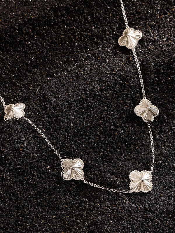 Real Rhodium Plating Lucky Clover Elysian 925 Sterling Silver Necklace For Women