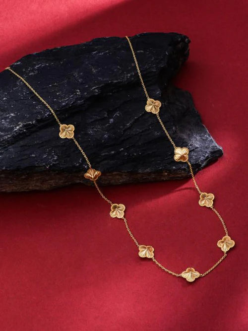 Real Rhodium Plating Lucky Clover Elysian 925 Sterling Silver Necklace For Women