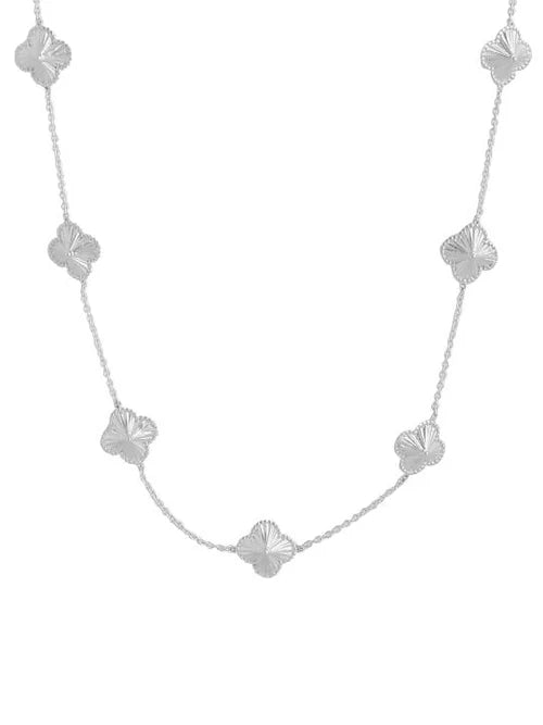 Real Rhodium Plating Lucky Clover Elysian 925 Sterling Silver Necklace For Women