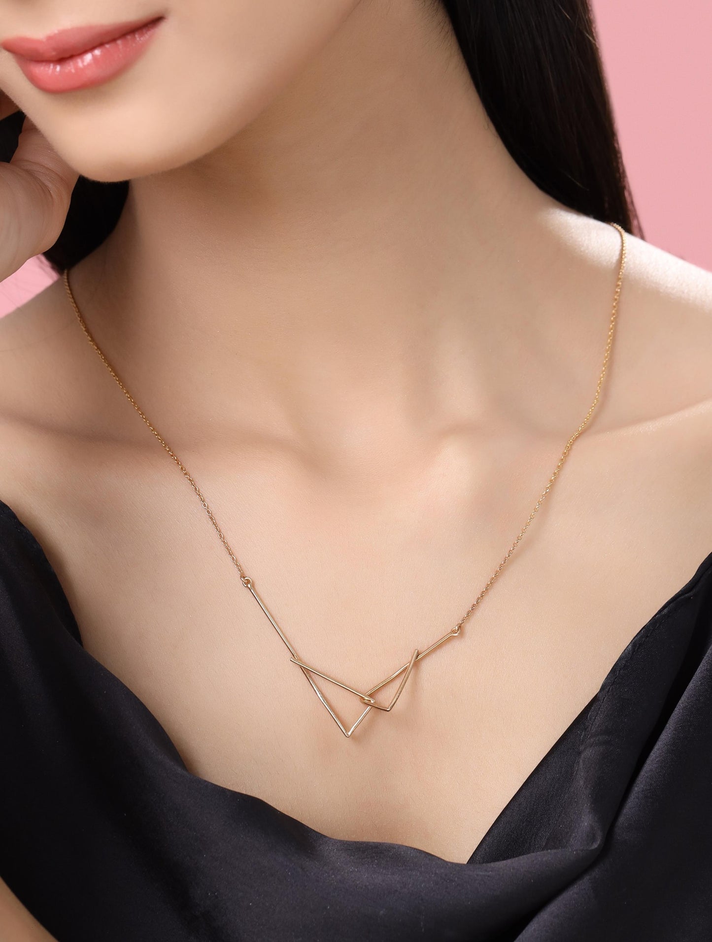 Rose Gold Plating Geometric Circular Elysian 925 Sterling Silver Necklace For Women