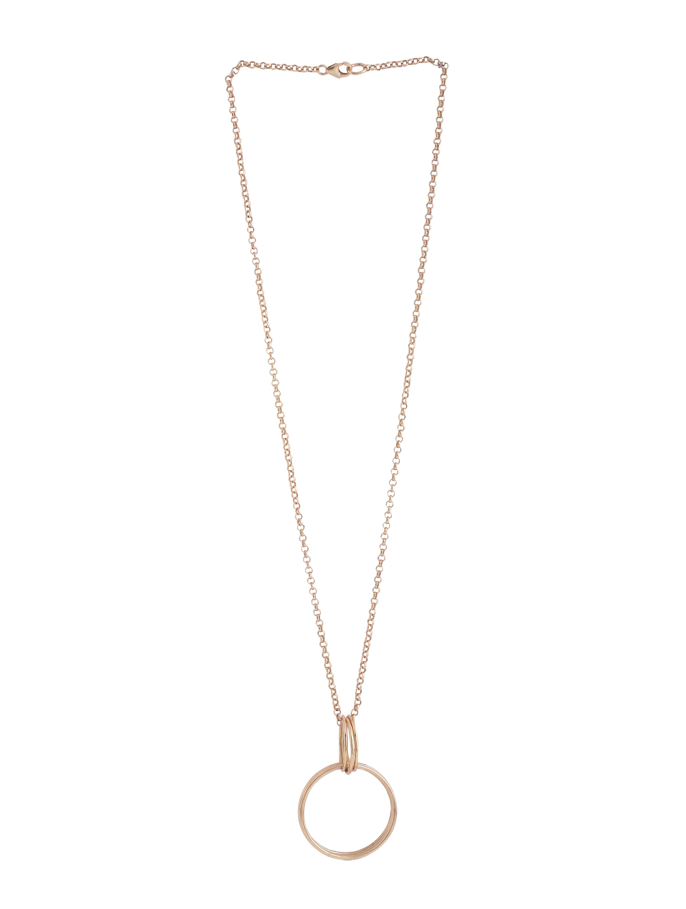 Rose Gold Plating Intertwined Circles Elysian 925 Sterling Silver Pendant For Women