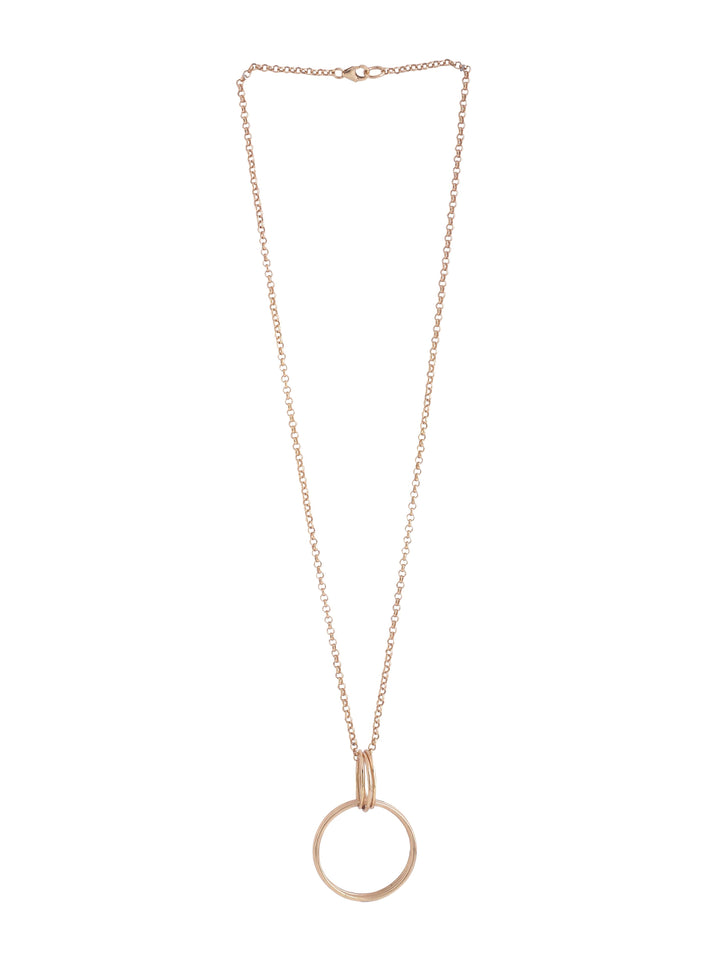 Rose Gold Plating Intertwined Circles Elysian 925 Sterling Silver Pendant For Women