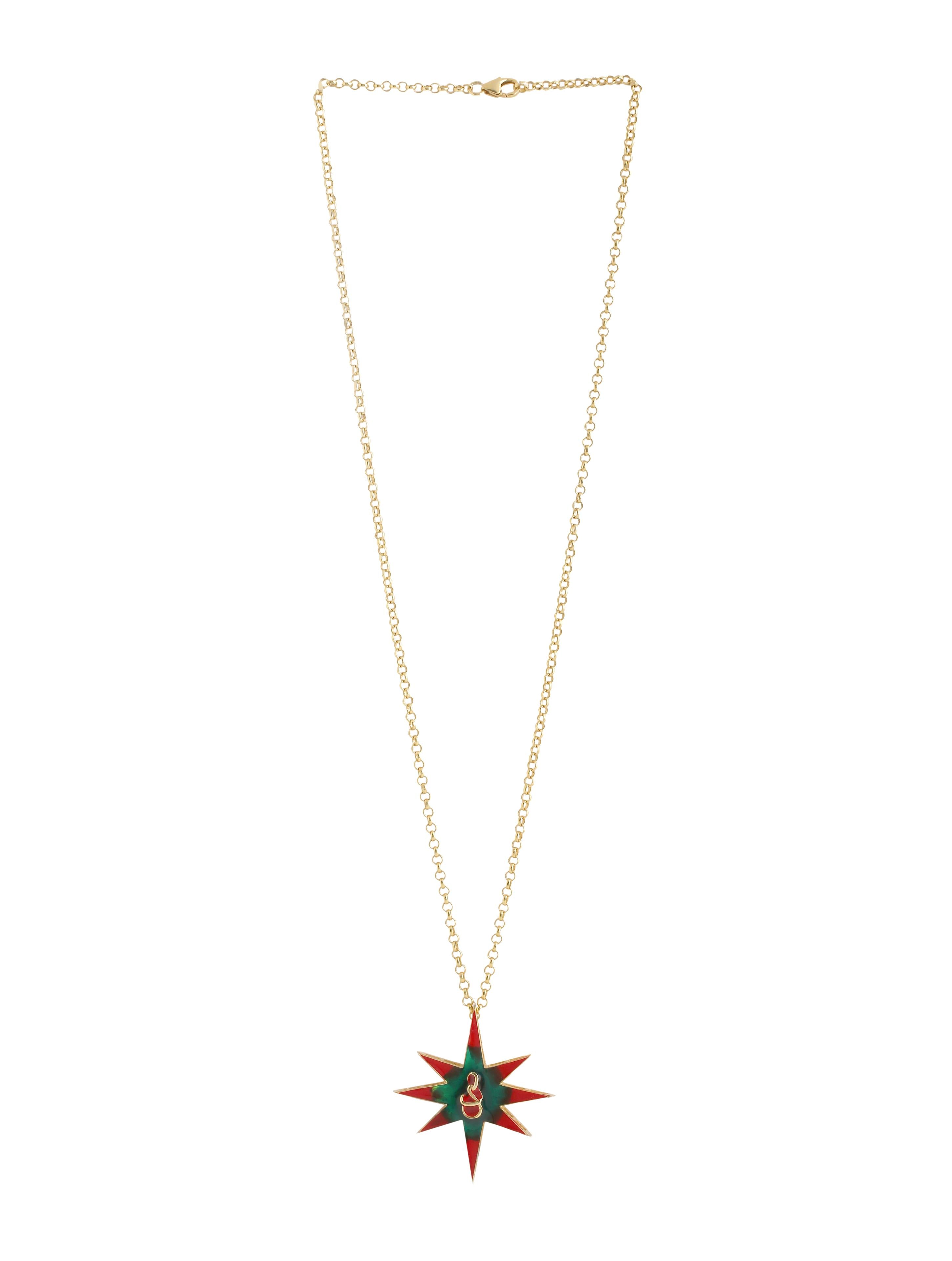 24K Gold Plating Star and Infinity with Enamel Elysian 925 Sterling Silver Pendant For Women