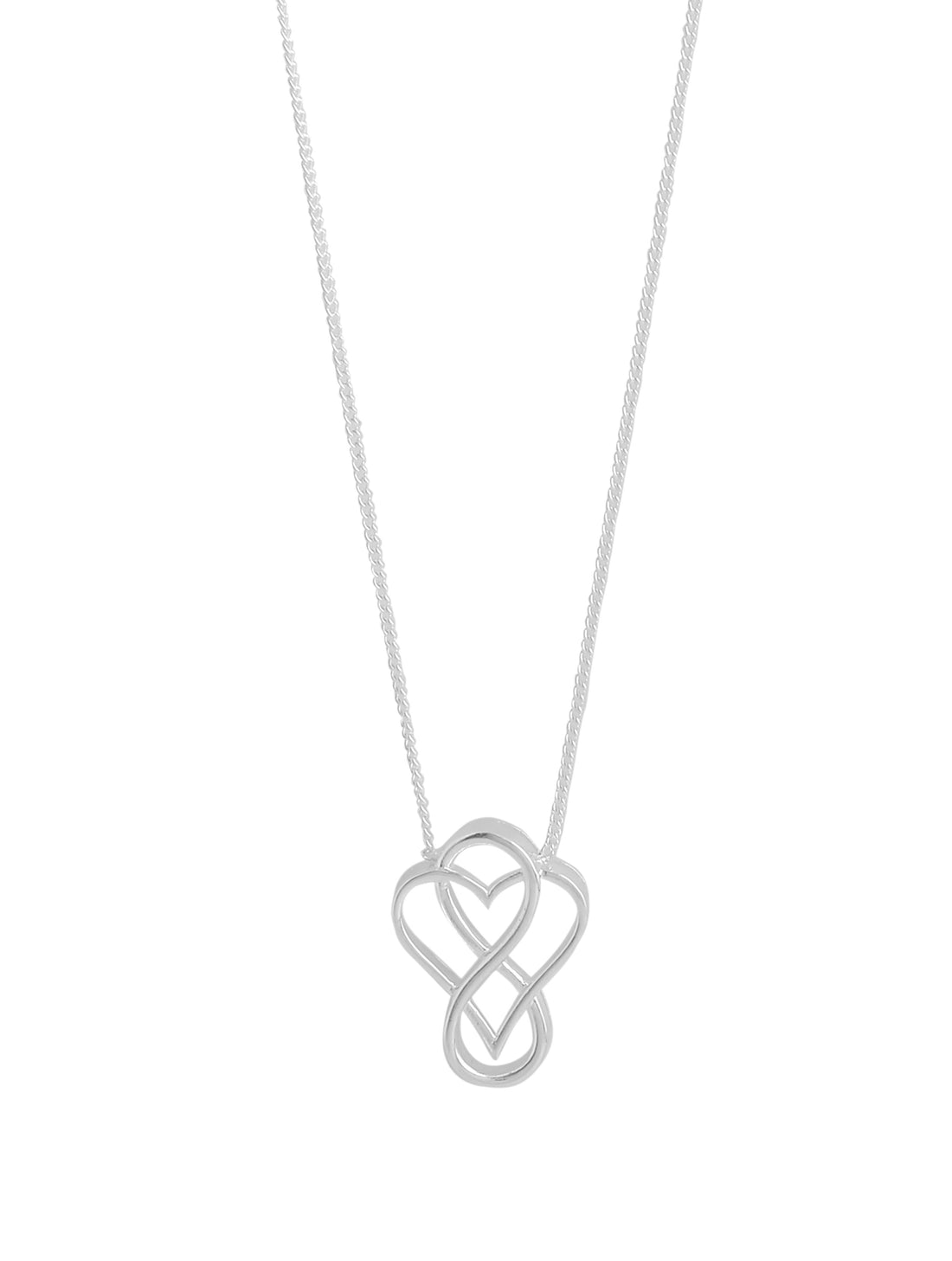 Real Rhodium Plating Heart and Infinity Elysian 925 Sterling Silver Pendant For Women