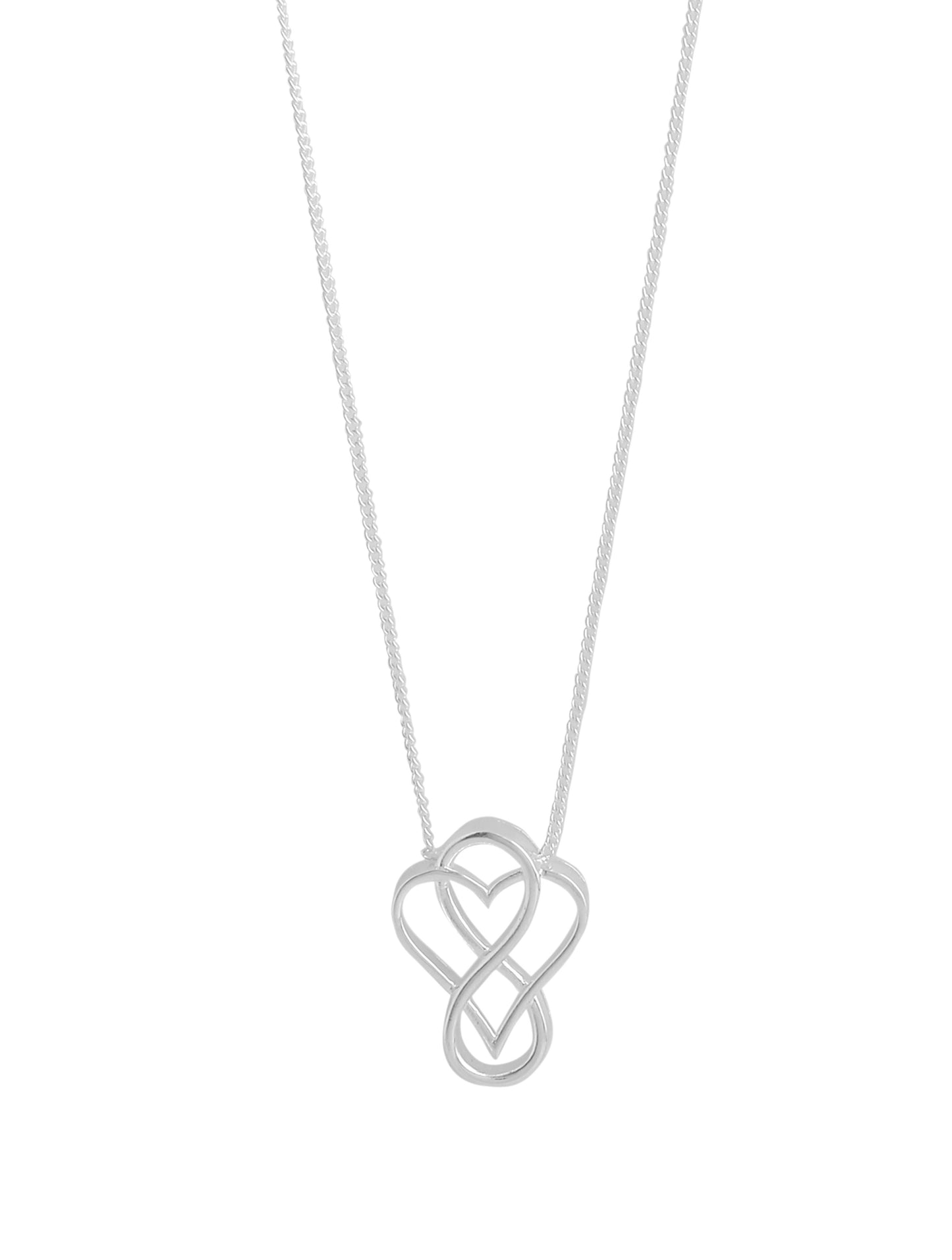 Real Rhodium Plating Heart and Infinity Elysian 925 Sterling Silver Pendant For Women