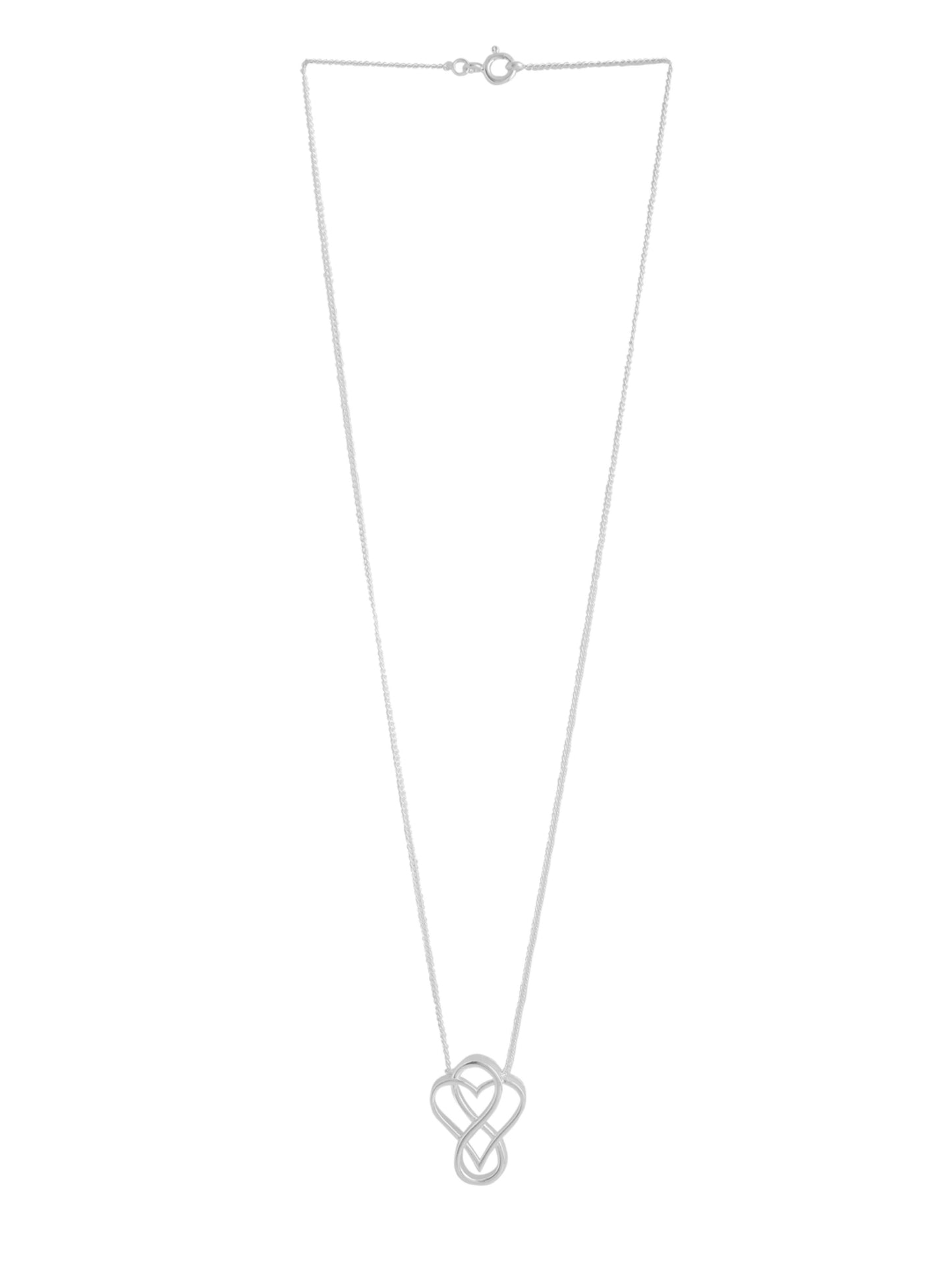 Real Rhodium Plating Heart and Infinity Elysian 925 Sterling Silver Pendant For Women