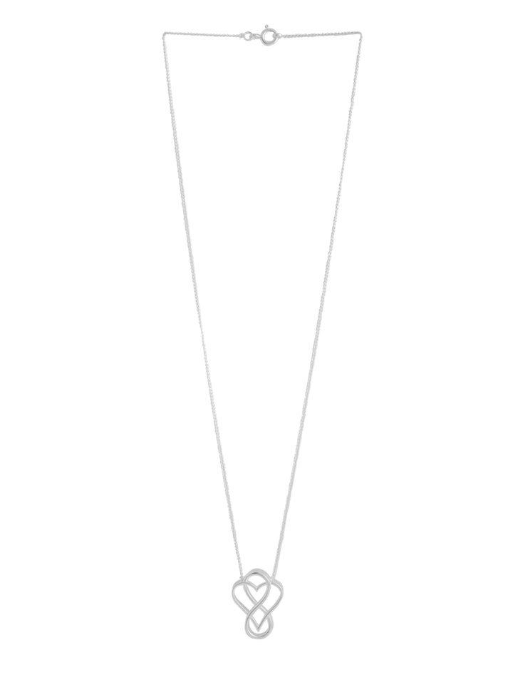 Real Rhodium Plating Heart and Infinity Elysian 925 Sterling Silver Pendant For Women