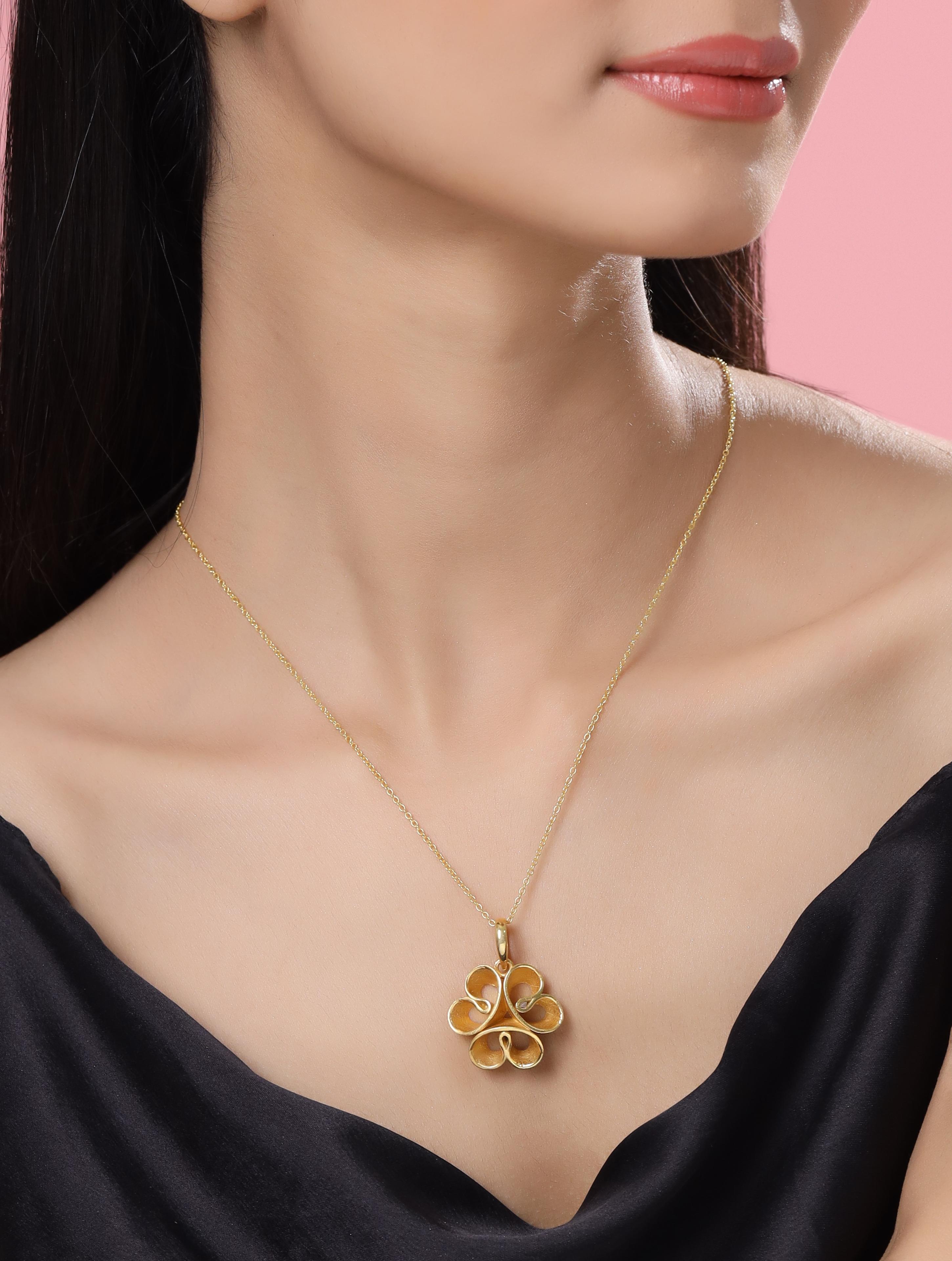 24K Gold Plating Love Blossoms Elysian 925 Sterling Silver Pendant For Women