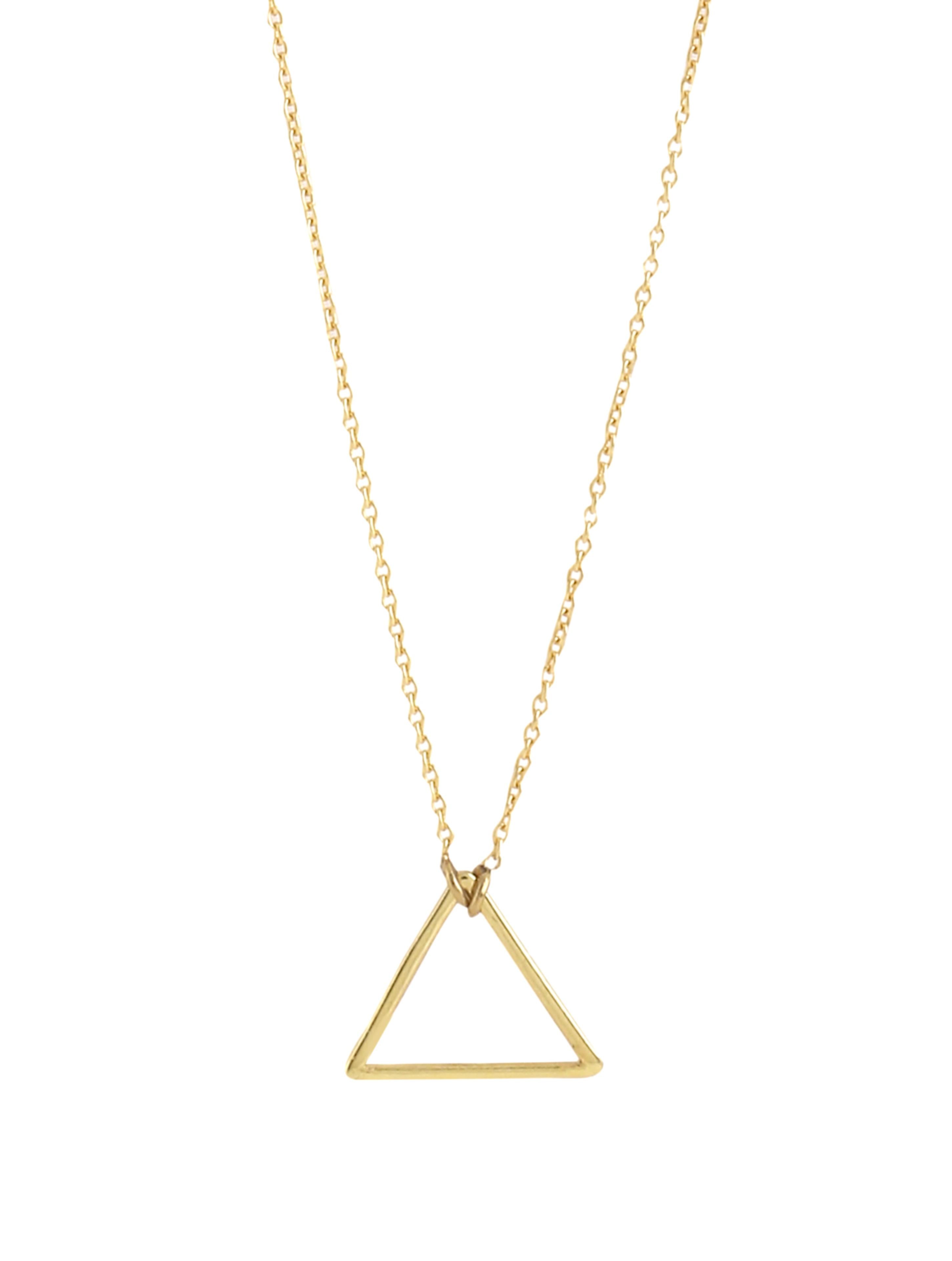 24K Gold Plating Geometric Triangles Elysian 925 Sterling Silver Pendant For Women