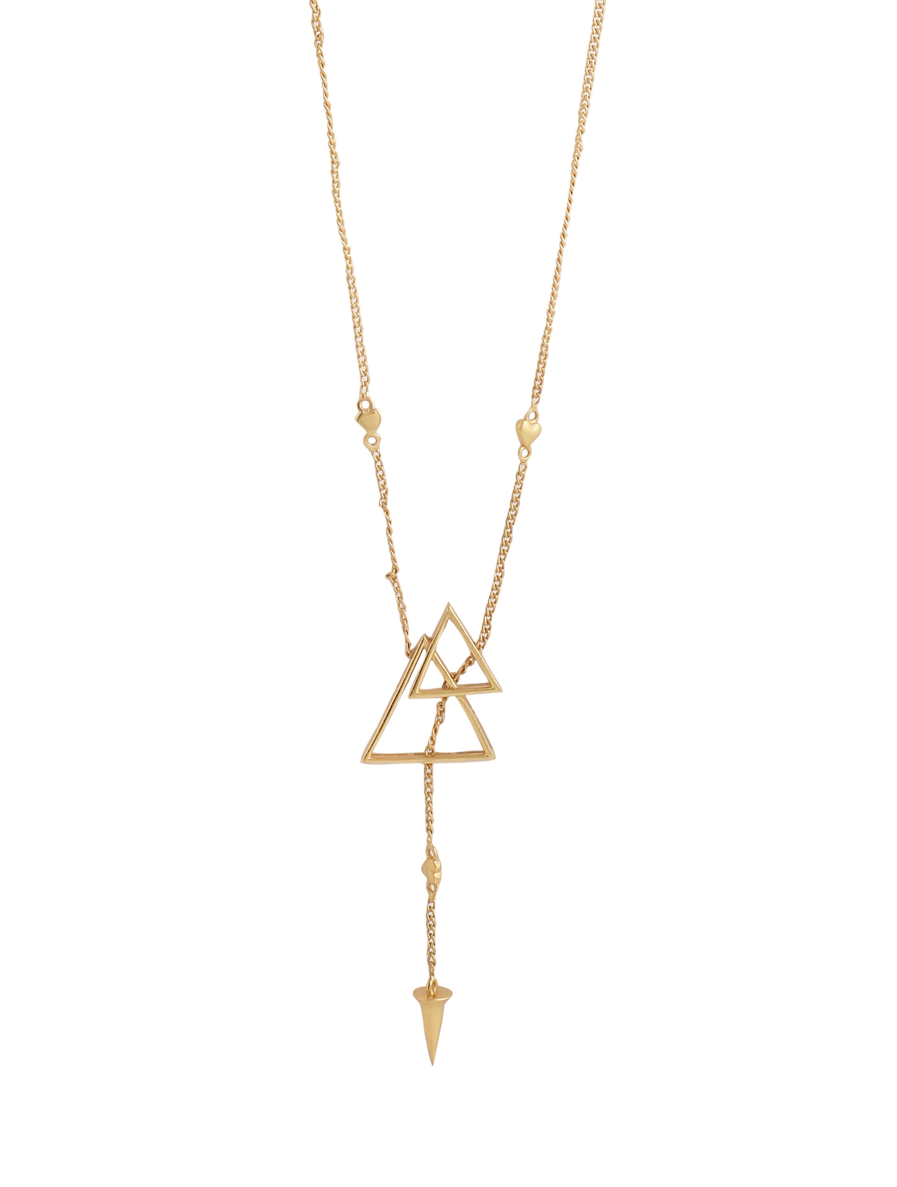 24K Gold Plating Triangles and Cone Shape Elysian 925 Sterling Silver Pendant For Women