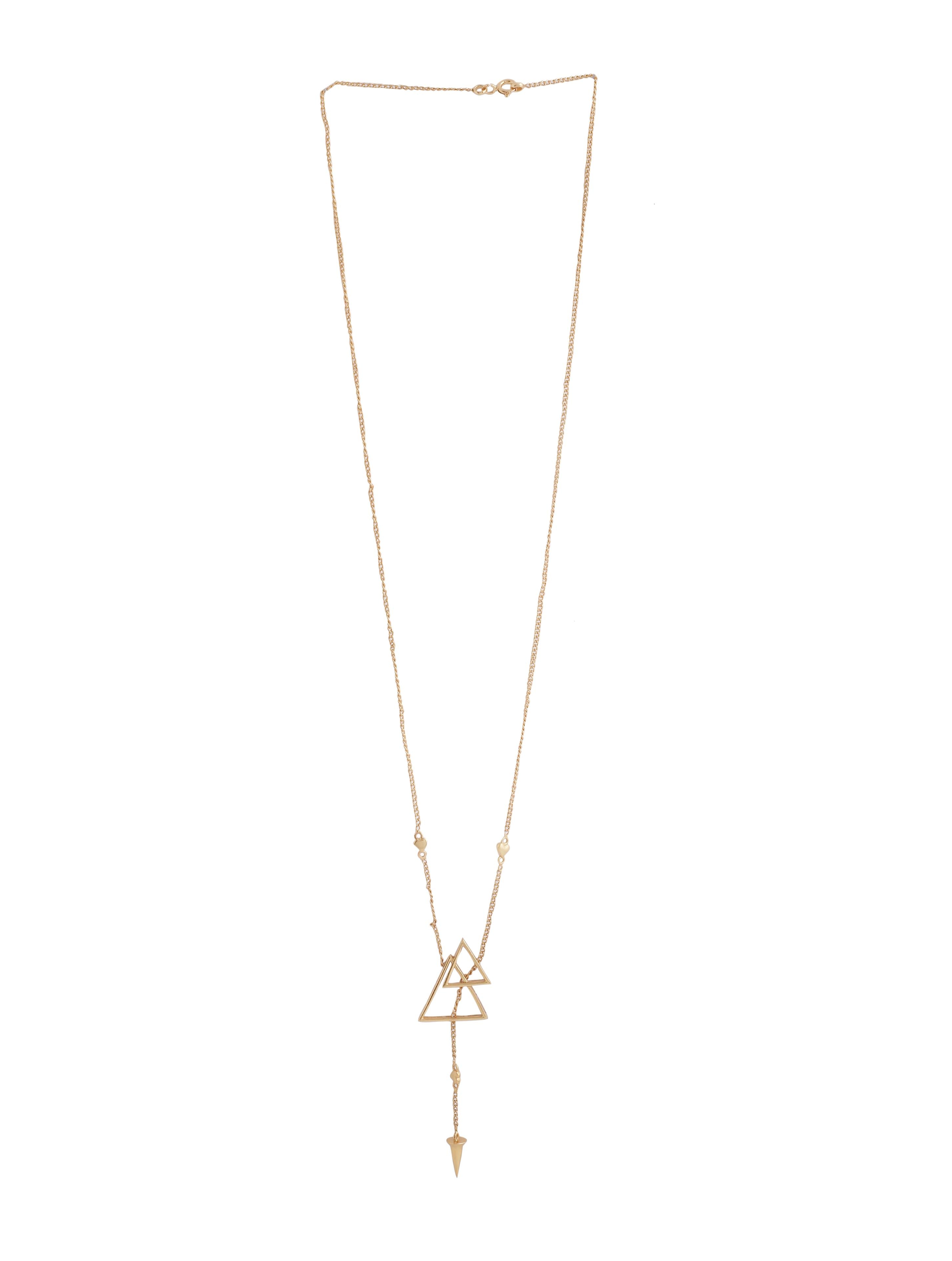 24K Gold Plating Triangles and Cone Shape Elysian 925 Sterling Silver Pendant For Women