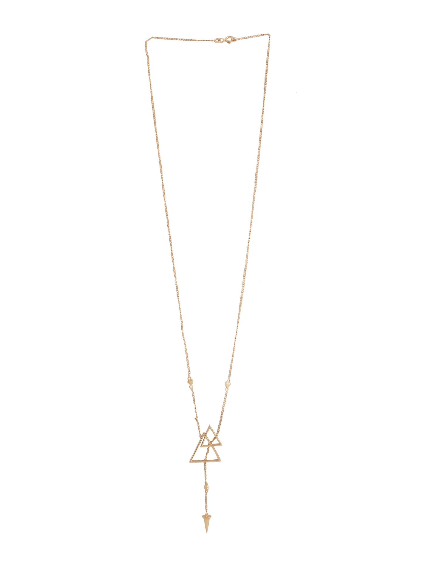 24K Gold Plating Triangles and Cone Shape Elysian 925 Sterling Silver Pendant For Women