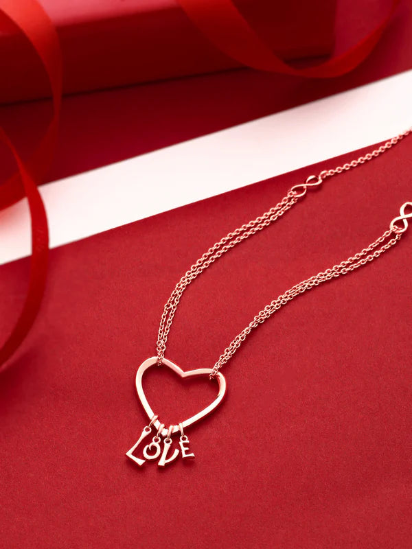 Elysian Rose Gold Prosperity Heart 925 Sterling Silver Pendant For Women