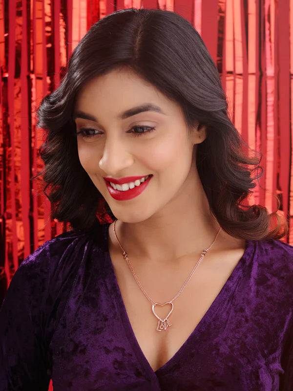 Elysian Rose Gold Prosperity Heart 925 Sterling Silver Pendant For Women