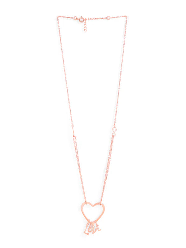 Elysian Rose Gold Prosperity Heart 925 Sterling Silver Pendant For Women