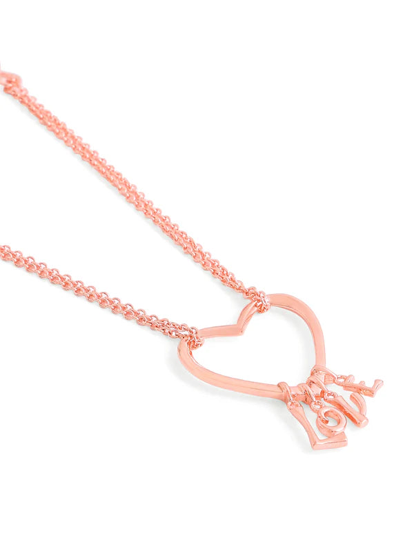 Elysian Rose Gold Prosperity Heart 925 Sterling Silver Pendant For Women