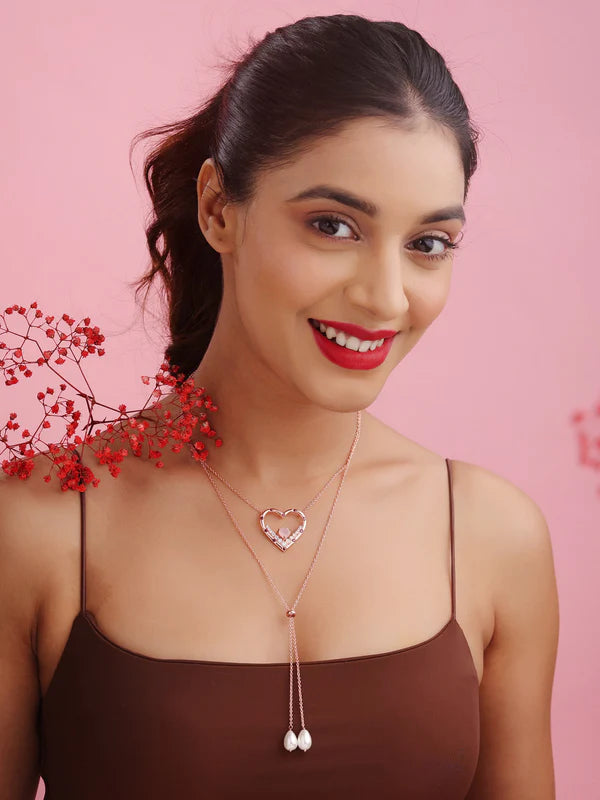 Elysian Bond Rose Gold Pink Chalcedony 925 Sterling Silver Pendant For Women