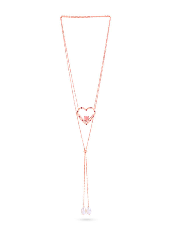 Elysian Bond Rose Gold Pink Chalcedony 925 Sterling Silver Pendant For Women