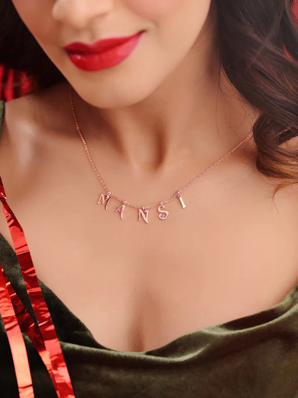 Elysian Rose Gold Customizable Love Rhodolite Garnet 925 Sterling Silver Pendant For Women