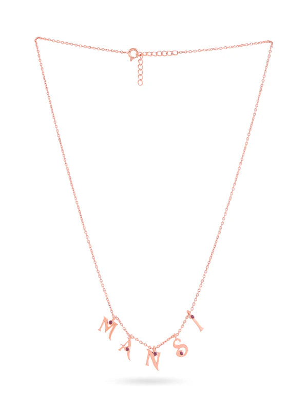 Elysian Rose Gold Customizable Love Rhodolite Garnet 925 Sterling Silver Pendant For Women