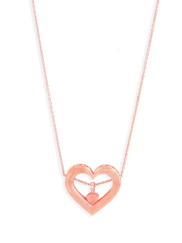 Elysian Rose Gold Love Harmony 925 Sterling Silver Pendant For Women