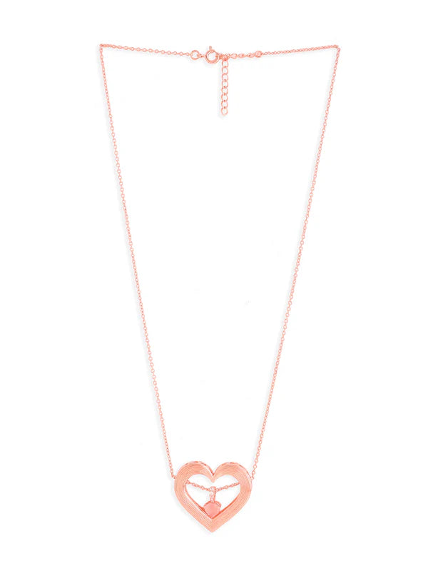 Elysian Rose Gold Love Harmony 925 Sterling Silver Pendant For Women