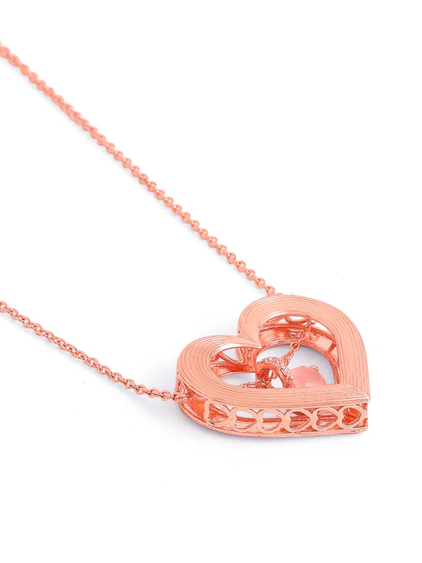 Elysian Rose Gold Love Harmony 925 Sterling Silver Pendant For Women