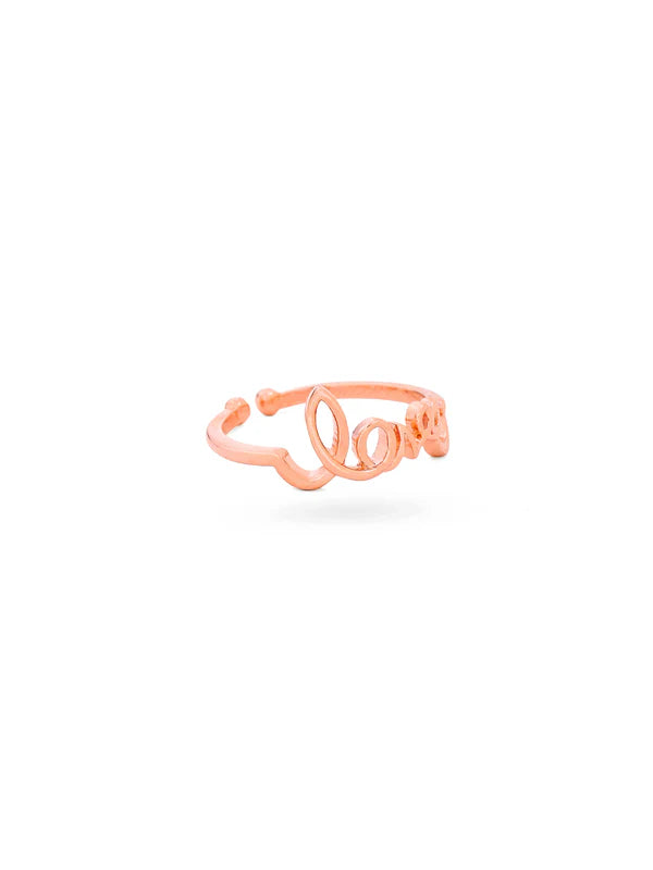 Rose Gold Love Notion Adjustable Elysian 925 Sterling Silver Ring For Women