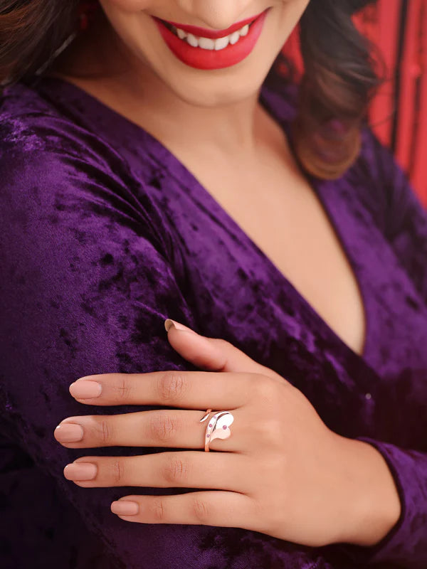 Rose Gold Heart Symbol Rhodolite Garnet Elysian Collection Ring