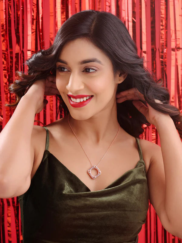 Elysian Rose Gold Eternal Love Rhodolite Garnet 925 Sterling Silver Pendant For Women