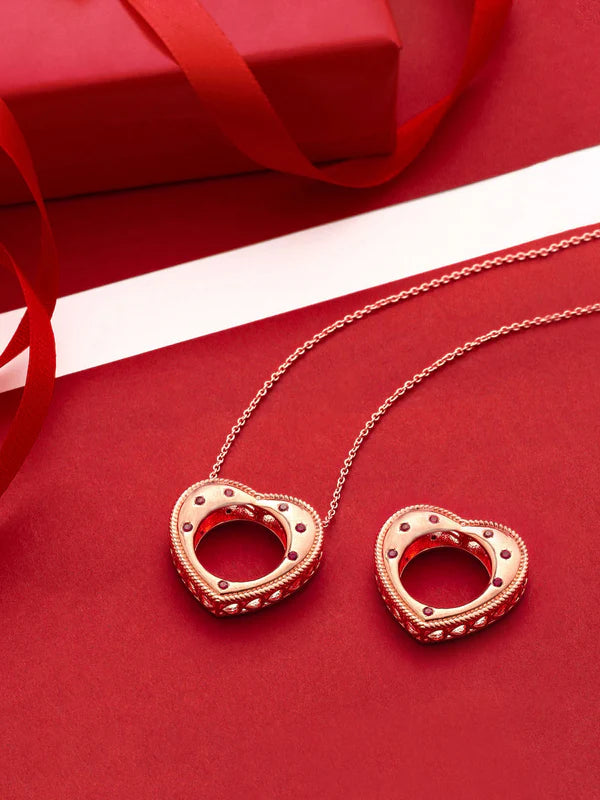 Elysian Rose Gold Round Harmony Rhodolite Garnet 925 Sterling Silver Pendant For Women