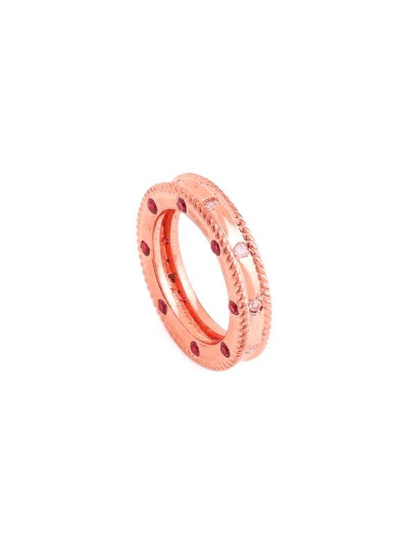Rose Gold Passionate Diamond Elysian 925 Sterling Silver Ring Pendant For Women