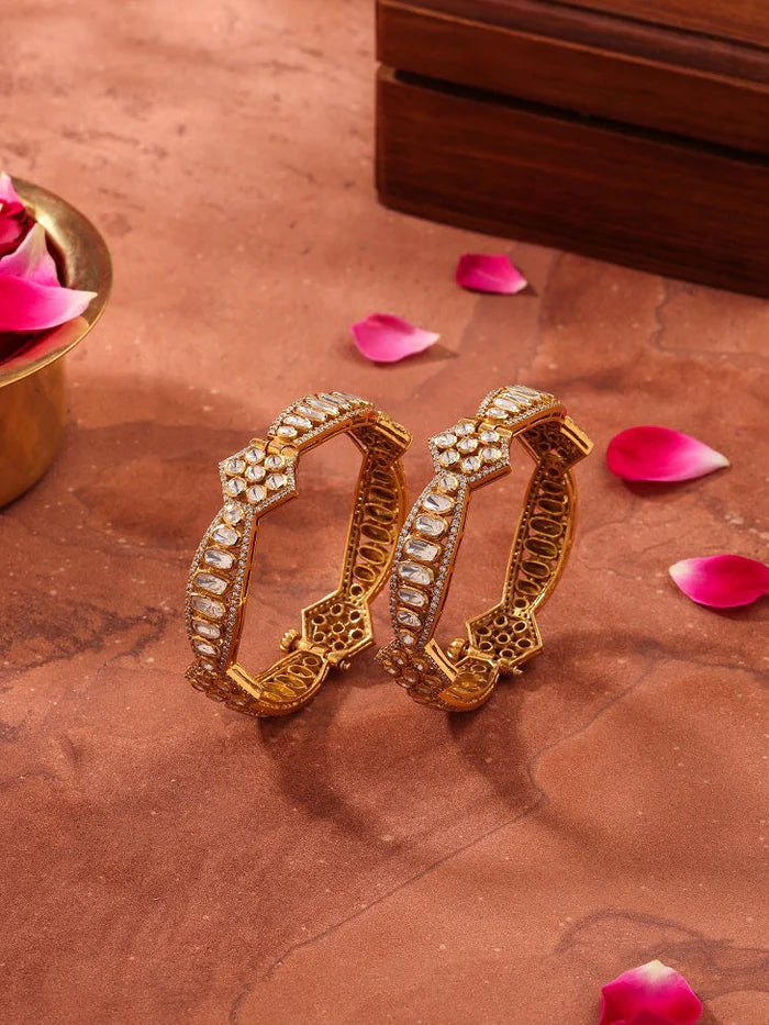 Polki Wedding Bliss 925 Sterling Silver Bangle For Women