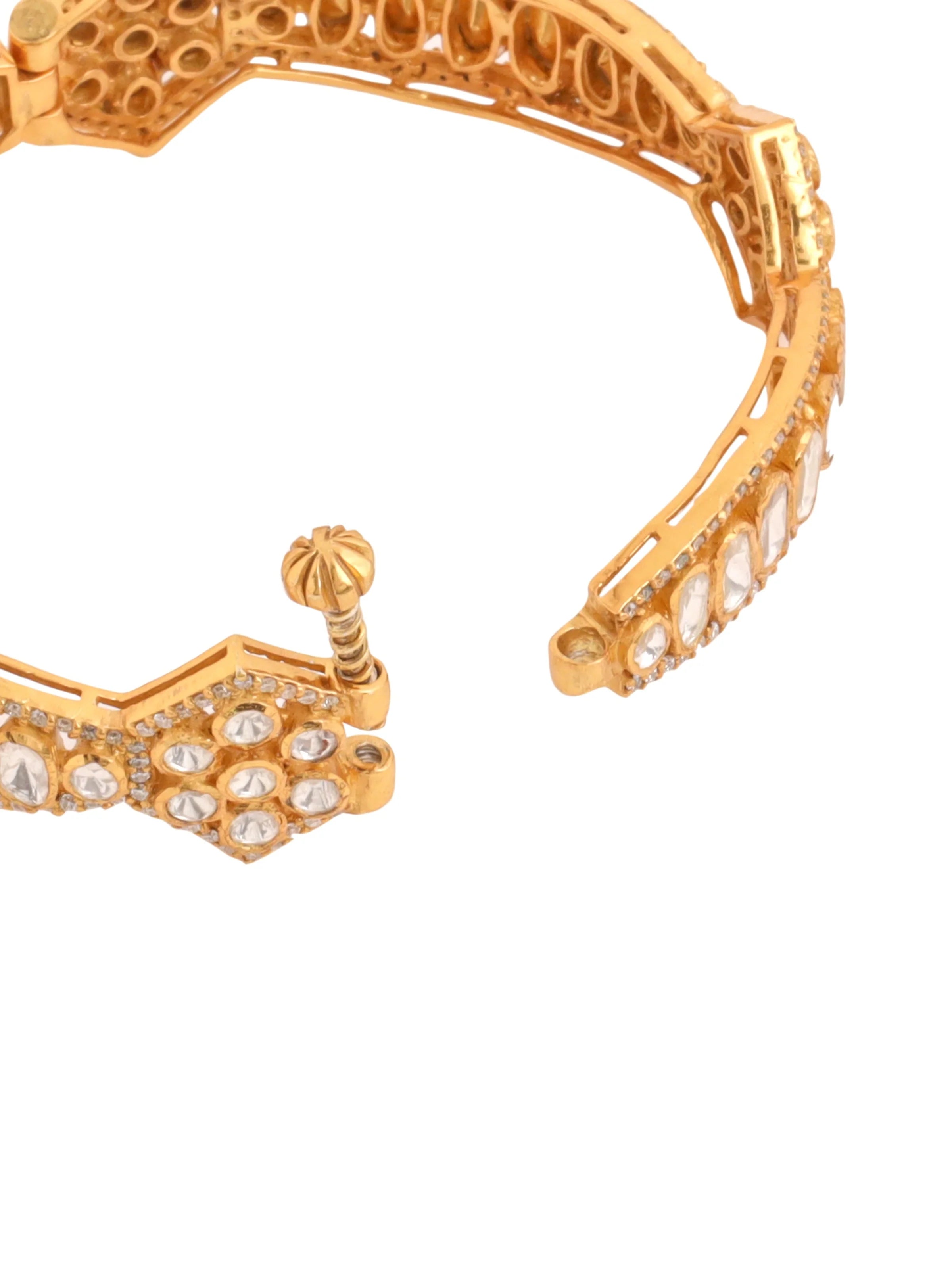 Polki Wedding Bliss 925 Sterling Silver Bangle For Women