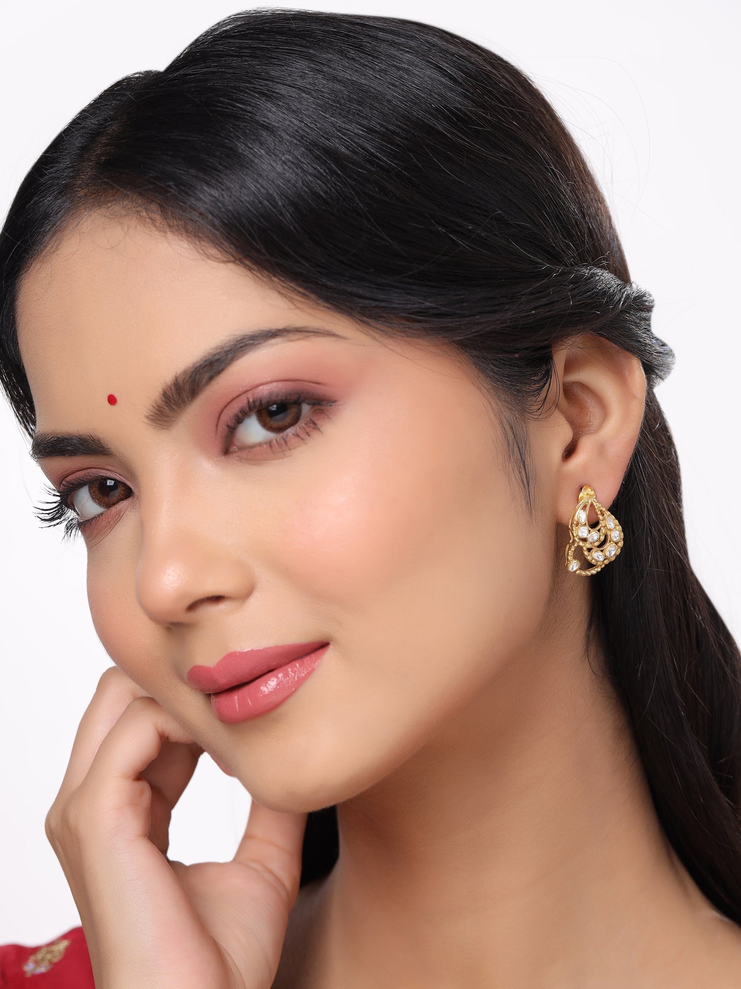 Polki Fusion Polki 925 Sterling Silver Earrings For Women