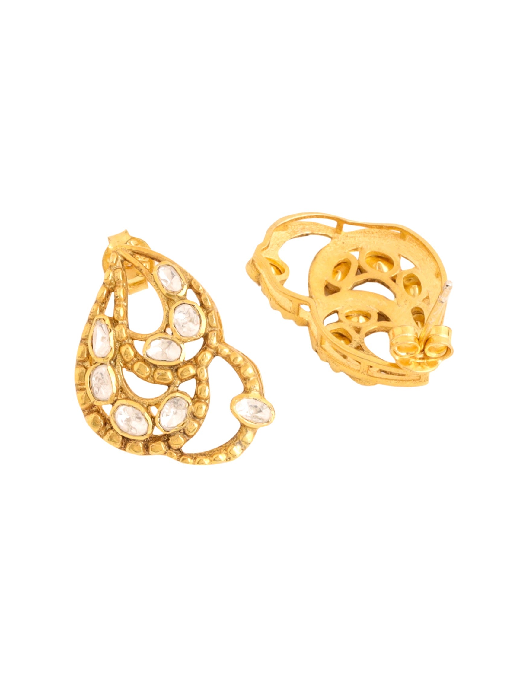 Polki Fusion Polki 925 Sterling Silver Earrings For Women