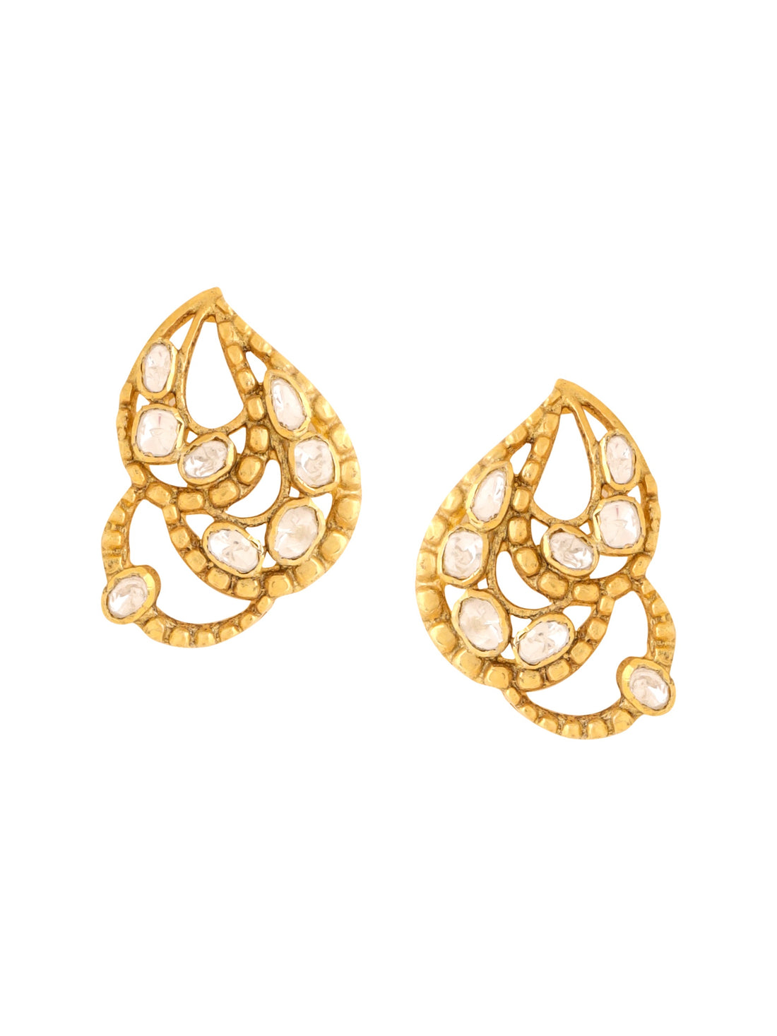 Polki Fusion Polki 925 Sterling Silver Earrings For Women
