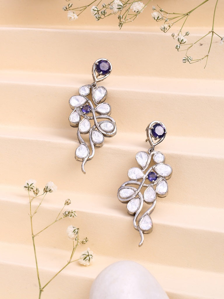 Iolite Abstract Fusion 925 Sterling Silver Earrings For Women