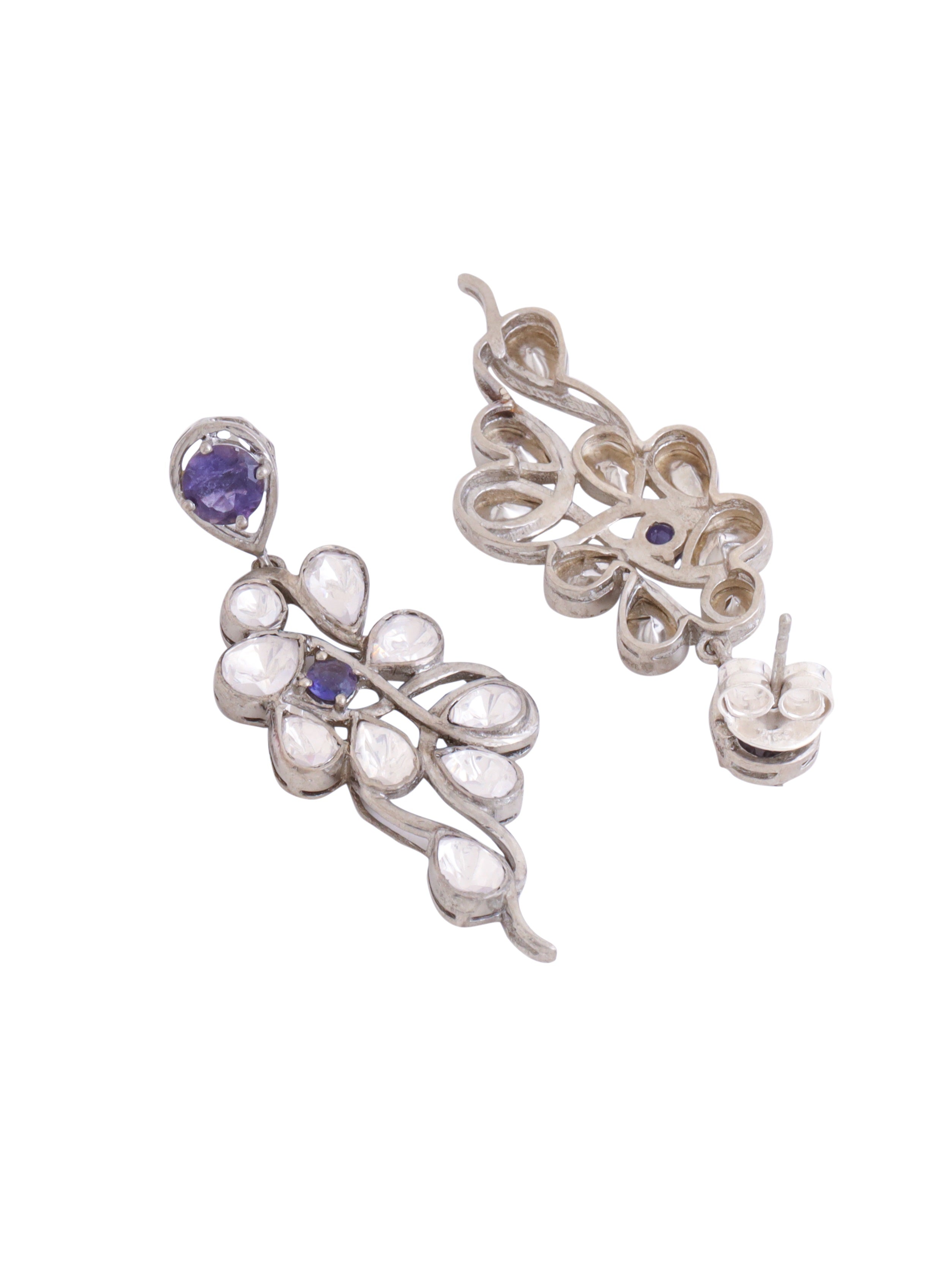 Iolite Abstract Fusion 925 Sterling Silver Earrings For Women