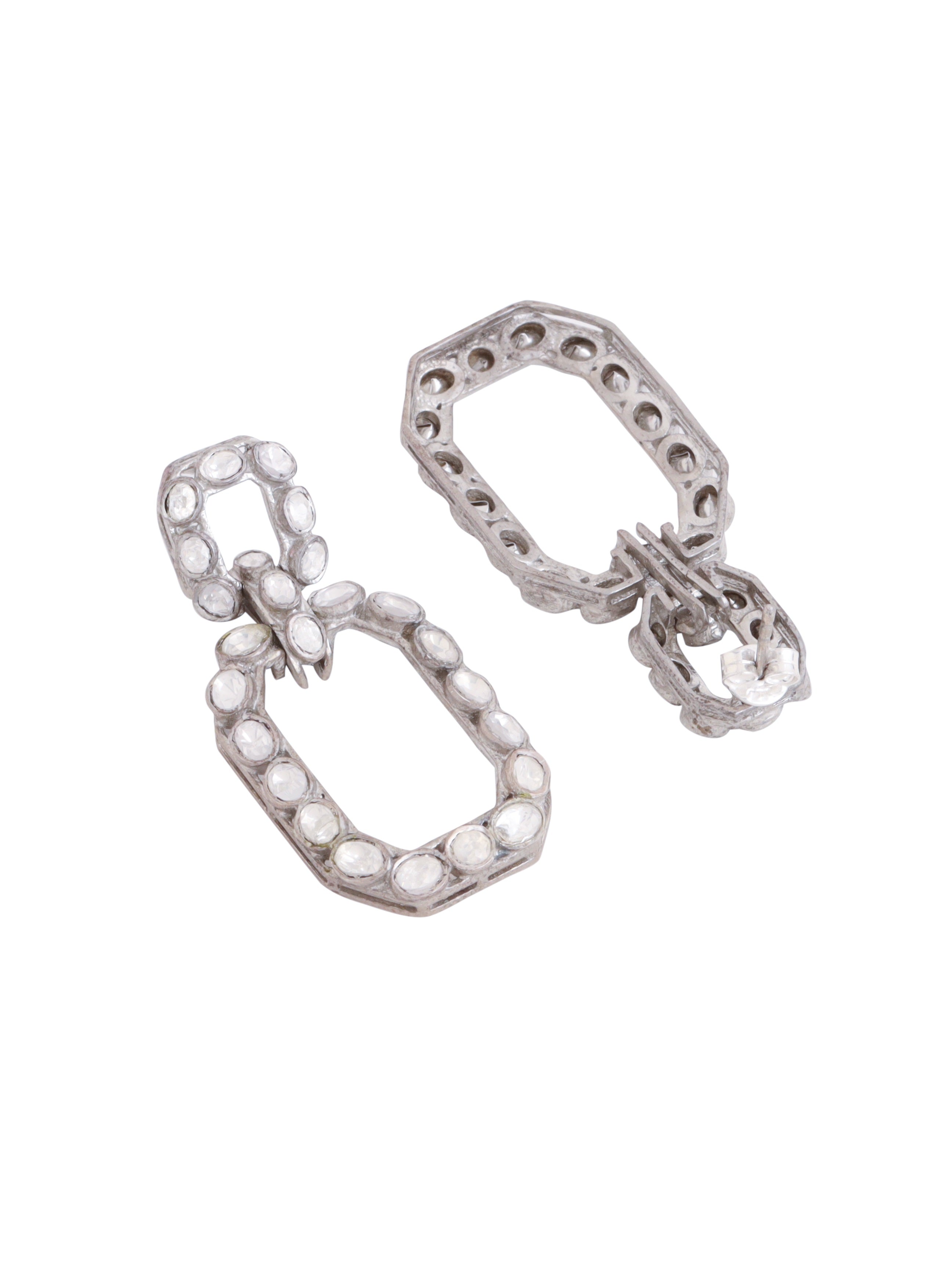 Iolite Mystic Abstract Polki 925 Sterling Silver Earrings For Women