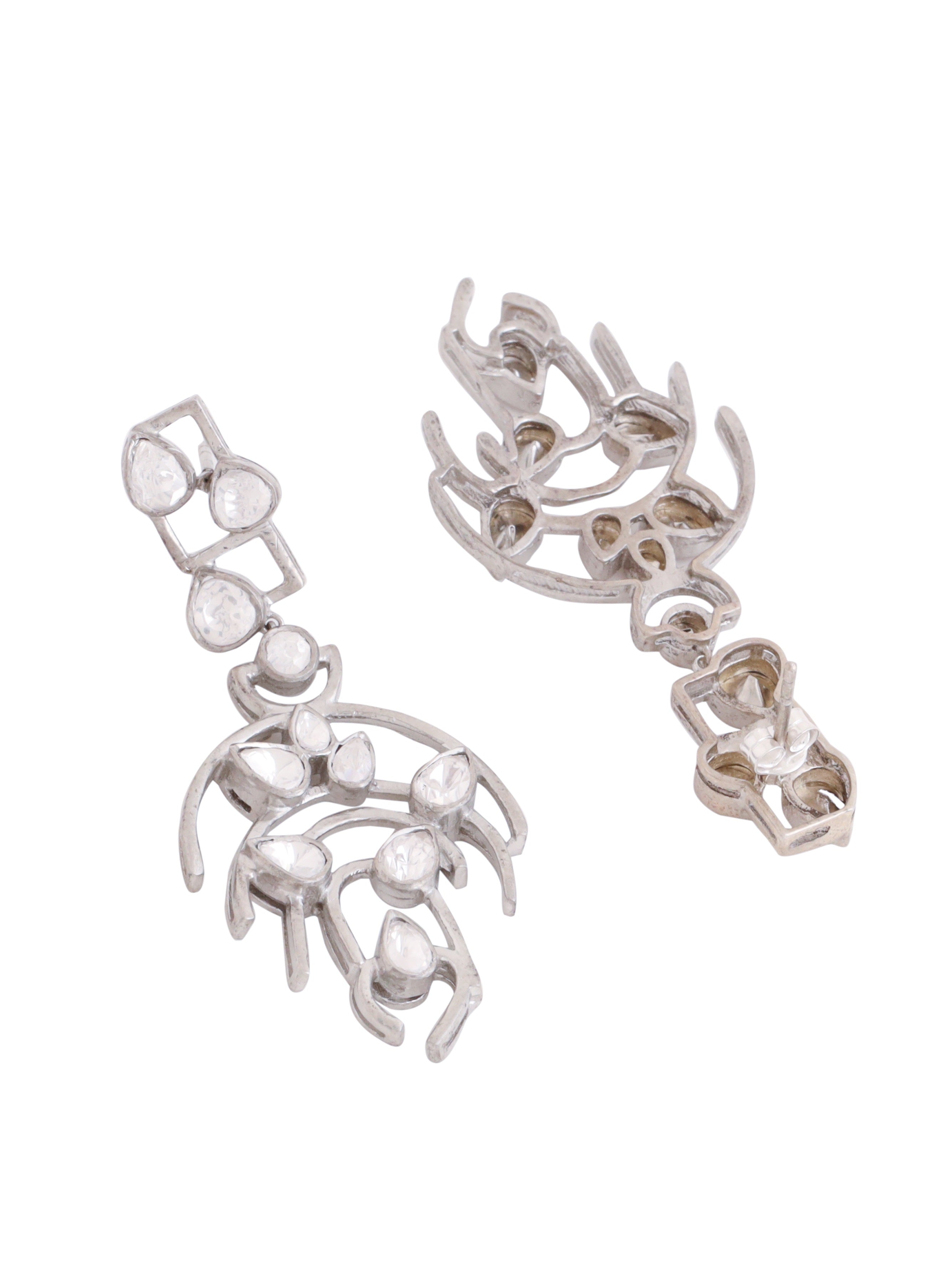 Trendy White Polki 925 Sterling Silver Earrings For Women